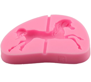 Pink carousel silicone mold for cake decorating and chocolate DIY fondant baking