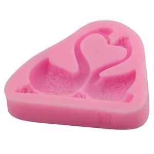 Rosa Silikonform mit Schwanen-Herz-Motiv für DIY-Torten-Deko und Schokoladenherstellung