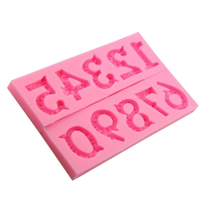 Moule à sucettes en silicone rose numéros 0-9 avec relief pour gâteaux et chocolats