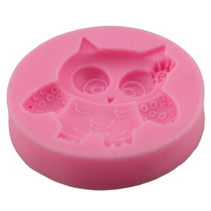 Pink owl silicone fondant mold for DIY chocolate cake decoration and baking tool