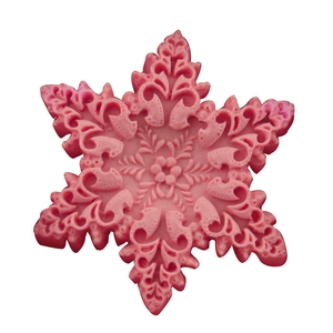 Pink snowflake-shaped liquid silicone mold for DIY soap and cake baking tool