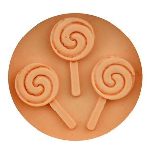 3-cavity spiral lollipop silicone mold for chocolate and fondant cake decorating