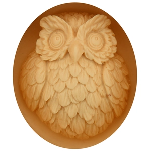 3D owl shaped silicone mold for fondant cake and soap making with intricate feather details