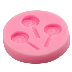3D spiral lollipop shape pink liquid silicone mold for cake fondant and DIY baking tool