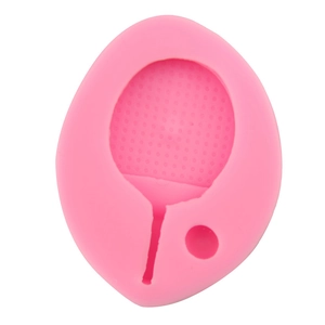 Rosa Silikonform mit 3D-Tischtennisschläger und Ball für die Fondant-Kuchendekoration