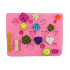 Silikon Fondant Kuchenform Herz Rose Stern Formen DIY Backwerkzeuge Dessert Dekoration Für Schokolade Ton Rosa