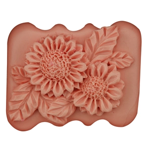 3D chrysanthemum flower pattern pink liquid silicone mold for fondant baking and soap making