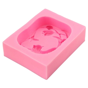 Pink rectangular food-grade silicone mold featuring a large number 5 cavity for DIY baking