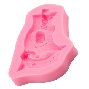 Moule en silicone rose bateau pirate pour décoration de gâteaux 3D et chocolat