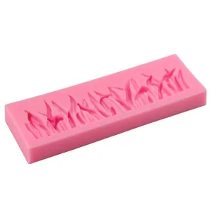 Pink silicone grass pattern fondant mold for chocolate and cake baking decoration tool