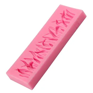 Pink silicone grass texture mold for fondant cake decorating and chocolate baking