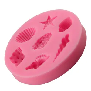 Pink silicone starfish and seashell mold for fondant cake decorating and DIY chocolate