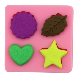 Moule à Gâteau en Silicone pour Chocolat Gelée Bonbon Formes Cœur Feuille Étoile Fleur DIY Fondant Savon Outil de Cuisine