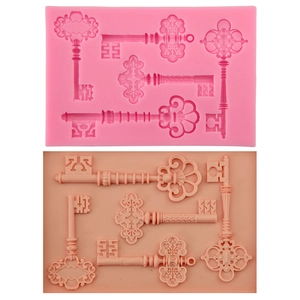 Retro Keys Silicone Fondant Cake Mold For Chocolate Mousse Jelly Sugarcraft Relief Silicone Baking Tools For DIY Cake Decoration