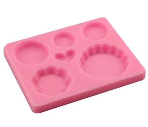Stampo in silicone rosa con forme di cuore e fiori per cioccolato e dolci fai-da-te