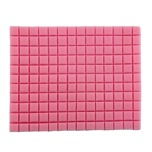 Pink silicone square grid mold with 154 cavities for DIY chocolate fondant baking tool