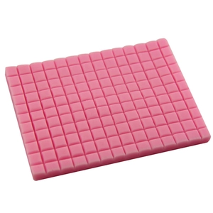 Pink rectangular silicone mold with 154 square grids for DIY baking and chocolate making