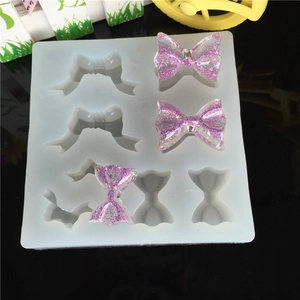 Bowknot Silicone Mold 8-Cavity Mirror Surface Bow Tie Shape DIY Resin Jewelry Casting Mold For Cake Chocolate Decoration