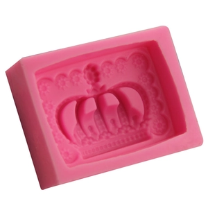 Pink silicone crown and daisy flower mold for DIY cake decorating and soap making