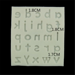 White silicone lowercase alphabet mold for DIY chocolate fondant and baking 1.8cm