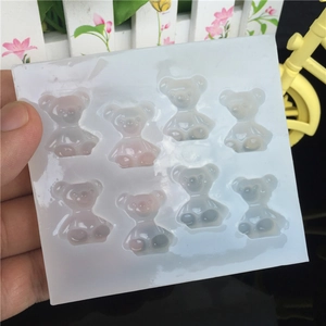 Moule en silicone à 8 cavités en forme d'ours pour bijoux en résine et argile DIY