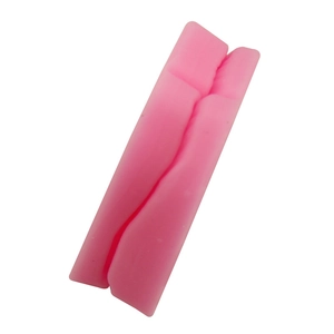 Pink silicone fondant cake mold with leaf pattern for double-sided embossing and decoration