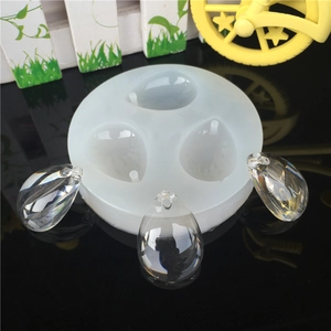 Water drop teardrop silicone mold for DIY resin crystal jewelry making with finished pendants