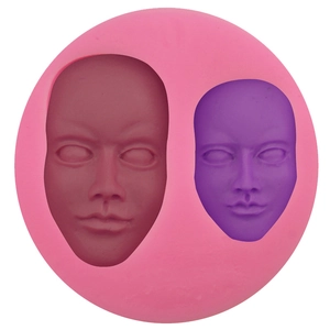 Human Face Shape Silicone Fondant Mold DIY Chocolate Cake Decorating Tool Realistic Dual Faces Plaster Soap Resin Baking Mold