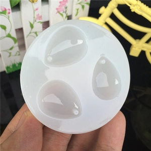 Round silicone mold with 3 teardrop cavities for DIY resin jewelry making