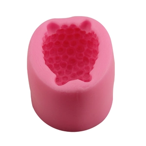 Pink silicone berry mold for DIY soap and cake baking with raspberry texture