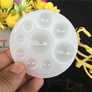 Handheld 9-hole semi-transparent silicone mold for DIY resin jewelry making