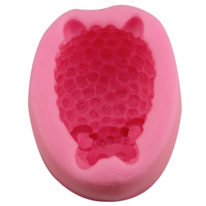 Pink oval silicone mold with 3D berry texture for DIY soap and cake baking tool