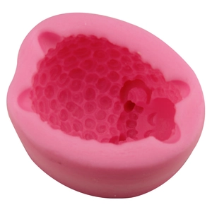 Pink sheep shaped silicone mold for DIY soap making and baking with detailed texture