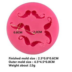 Pink silicone mustache chocolate mold for cute DIY fondant and cake decoration