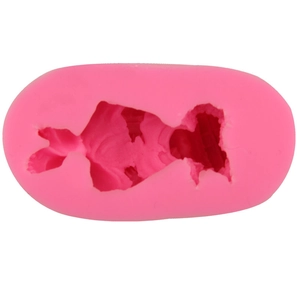 Sleeping baby 3D silicone mold in rose pink for DIY soap, chocolate, and cake baking