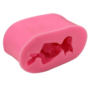 Pink silicone mold for handmade soap and cakes featuring a detailed 3D goldfish shape