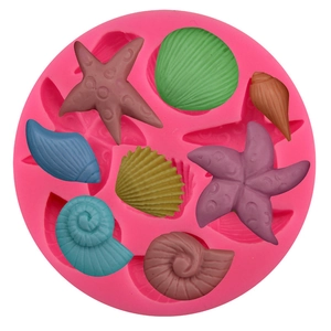Ocean Theme Silicone Fondant Mold Starfish Shell Snail Sea Life Shapes For DIY Cake Decorating Chocolate Sugar Craft Tool