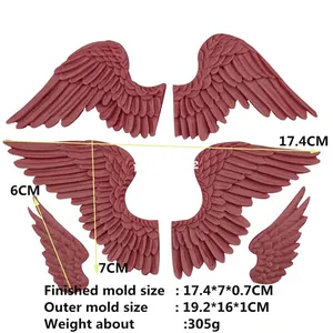 Large 3D angel wings silicone mold for fondant cake decorating and DIY baking tools