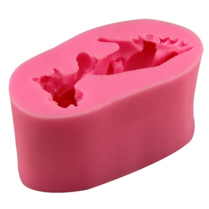 Rosa Silikonform mit Hirsch-Silhouette für handgemachte Seifen und Backen von Schokolade