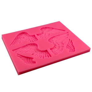 Pink silicone angel wing mold for fondant cake decorating and DIY baking crafts