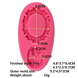 Stampo in silicone rosa con cammeo di dama vittoriana e cornici ovali decorate