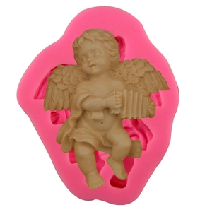 Stampo in Silicone per Fondente Cupido Angelo Alta Qualità Pizzo per Torta Classico Rilievo Angelo Strumento Fai da Te per Decorazione