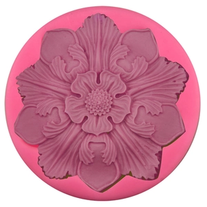 Flower Petal Silicone Mold For Cake Fondant Chocolate Decoration Baking Tools Pink Round Floral Pattern DIY Craft Mold