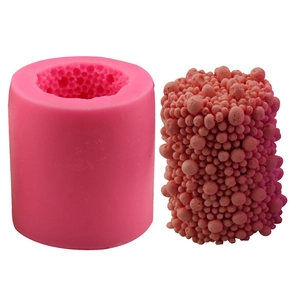 Cylindrical Bubble Shape Silicone Mold For Handmade Soap Candle Making 3D Sphere Pillar Cake Mousse DIY Craft Baking Mold