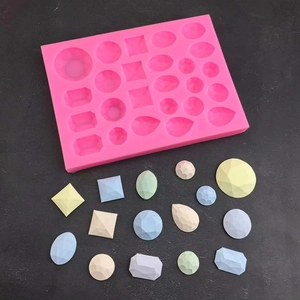Stampo in Silicone per Torte a Forma di Gemma Diamante Strumento per Cioccolato Fondente Resina Argilla Rosa Cucina