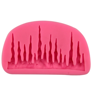 Pink icicle silicone fondant mold with irregular dripping edge for cake decoration