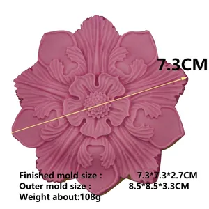 Pink large petal flower silicone mold for fondant cake decorating and DIY crafting