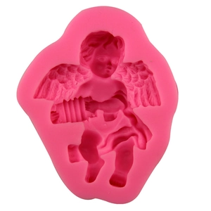 Stampo in silicone rosa con angelo cupido per decorazione torte e sapone fai-da-te