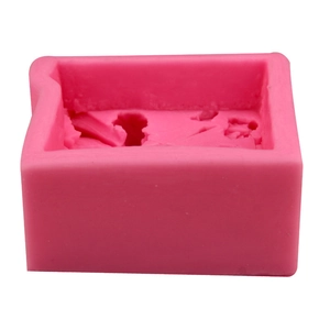 Pink silicone angel soap mold for DIY crafts featuring a delicate butterfly and flower design