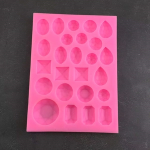 Stampo in silicone rosa a forma di diamante e gemma per dolci, fondente e cioccolato